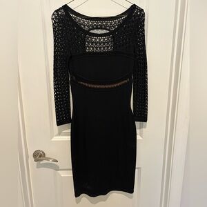 Catherine Malandrino Black Mesh Lace Dress